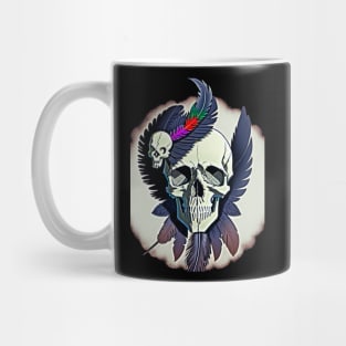 skull with feathers Mug